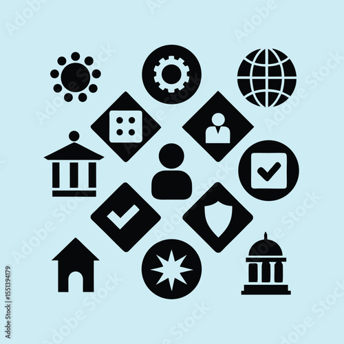 social governance line icons vector set.
