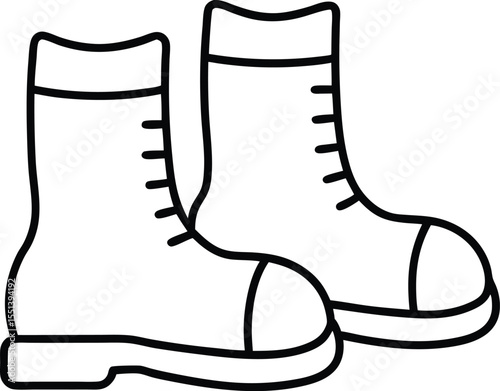 snow boots icon line art vector illustration on transparent background	
