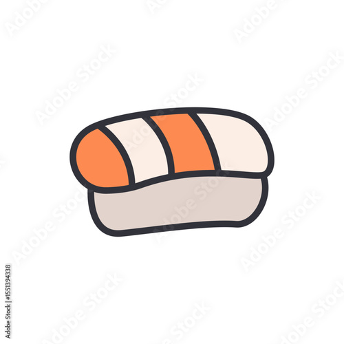 Isolated Sushi Nigiri Cartoon Illustration On A Transparent Background