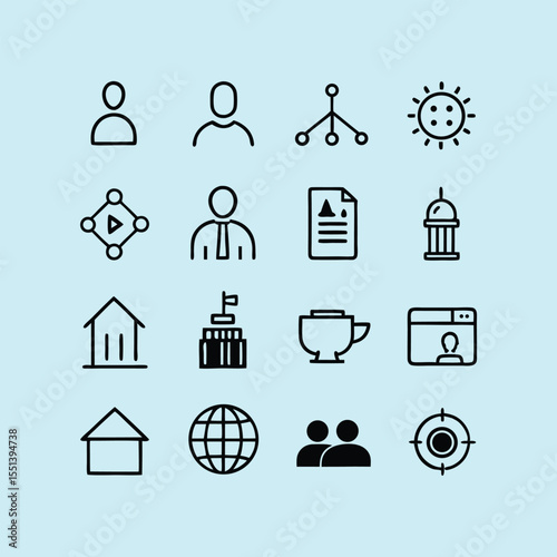 social governance line icons vector set.