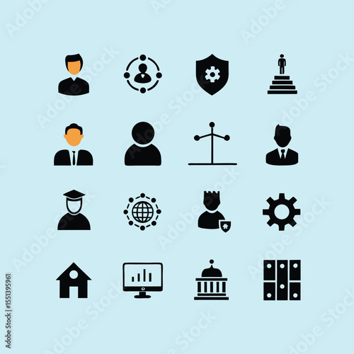 social governance line icons vector set.