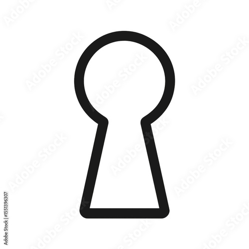 keyhole icon in minimalist design transparent background