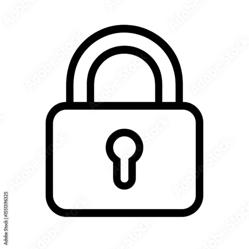 Simple lock illustration with keyhole in minimalist design  Vector Illustration transparent background