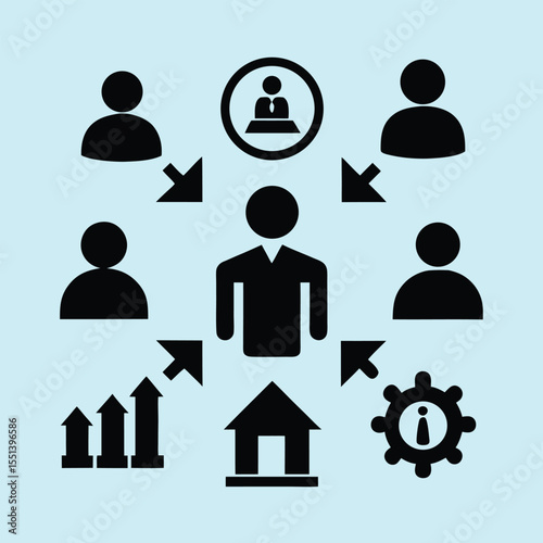 social governance line icons vector set.