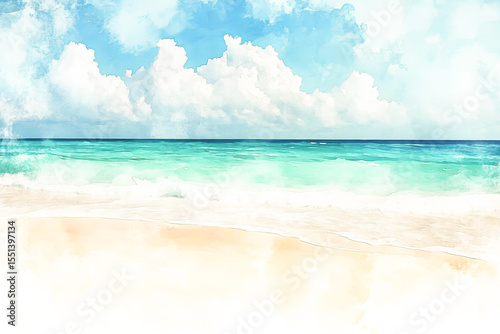 tropical beach watercolour background 
