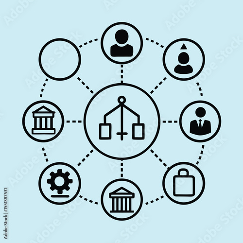 social governance line icons vector set.