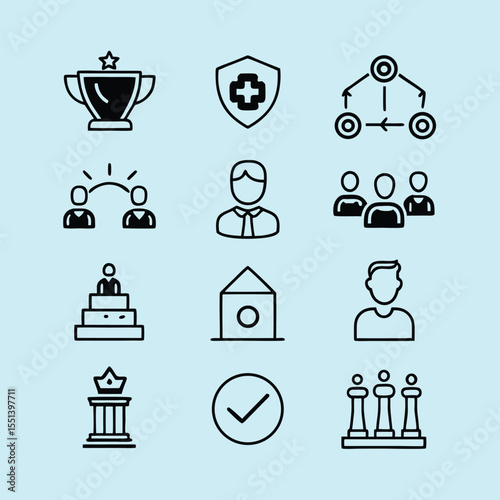 social governance line icons vector set.