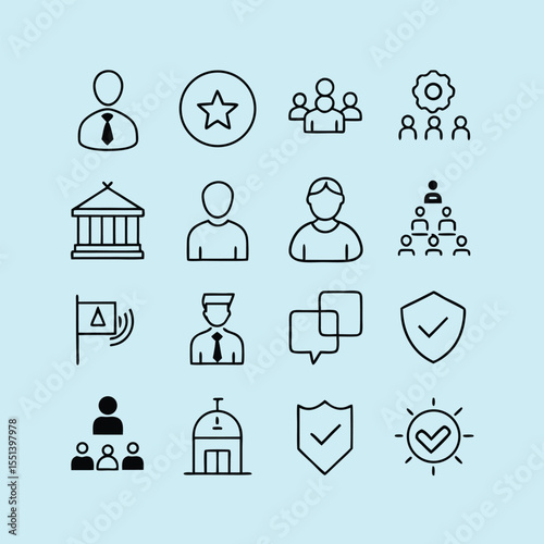 social governance line icons vector set.