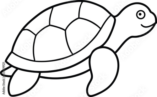 turtle icon line art vector illustration on transparent background	

