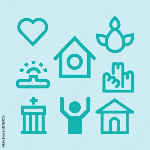 social governance line icons vector set.