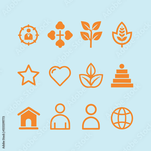 social governance line icons vector set.