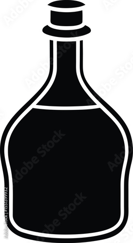 vinegar bottle icon black silhouette vector illustration on transparent background
