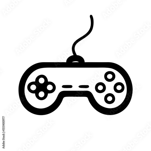 Gaming controller icon with black outlines