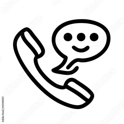 Phone handset with chat bubble icon