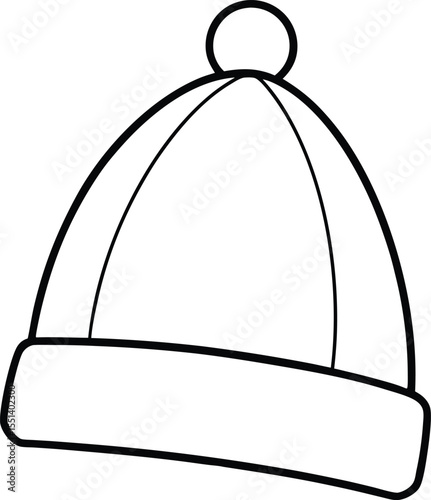 winter hat icon line art vector illustration on transparent background	

