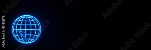 Globe with WWW Text – Internet and Web Network Concept with Digital Technology Background and Copy Space

