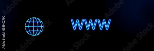 Globe with WWW Text – Internet and Web Network Concept with Digital Technology Background and Copy Space

