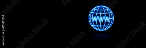 Globe with WWW Text – Internet and Web Network Concept with Digital Technology Background and Copy Space

