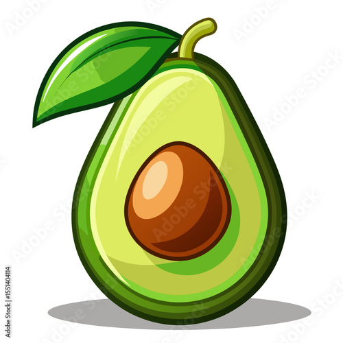 Modern Avocado Graphic for Vegan and Diet Concepts