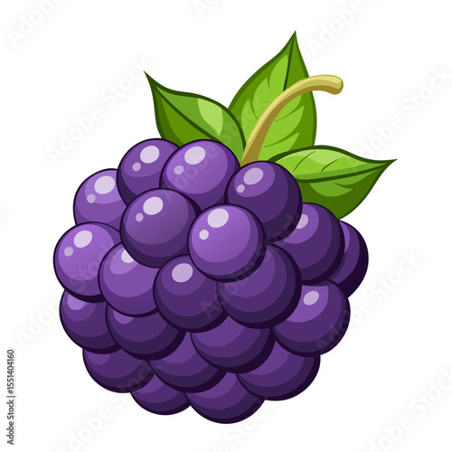 Simple Blackberry Cluster Illustration in a Flat Style