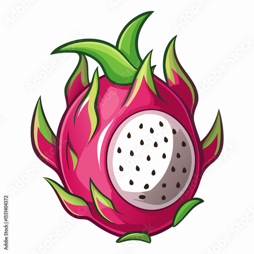Modern Pitahaya Graphic Element in a Flat Style