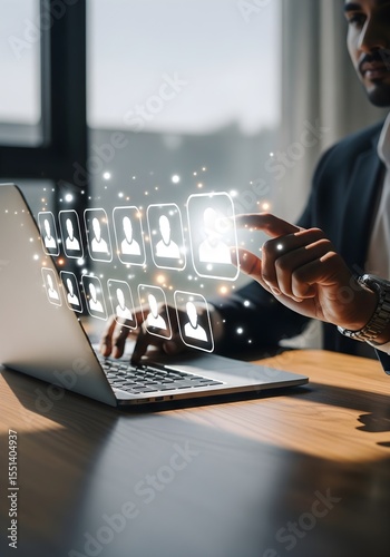 AI-Powered Hiring Interfaces: Choosing the Right Talent Efficiently, Ideal for articles, training materials, webinars focused on the integration of AI and data-driven tools in hiring and HR decisions