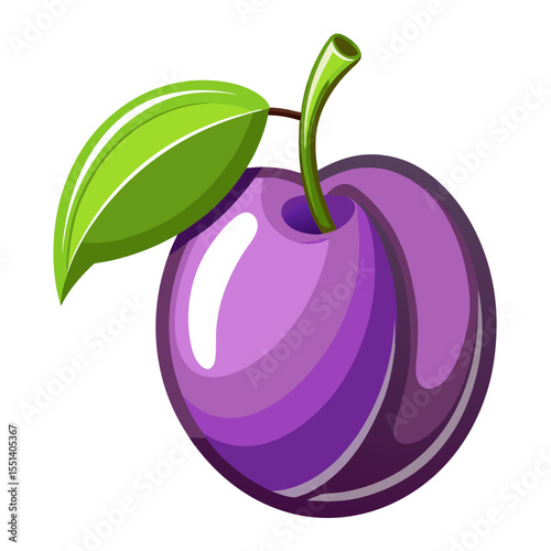 Minimalist Plum Fruit Icon for Jam and Dessert Designs