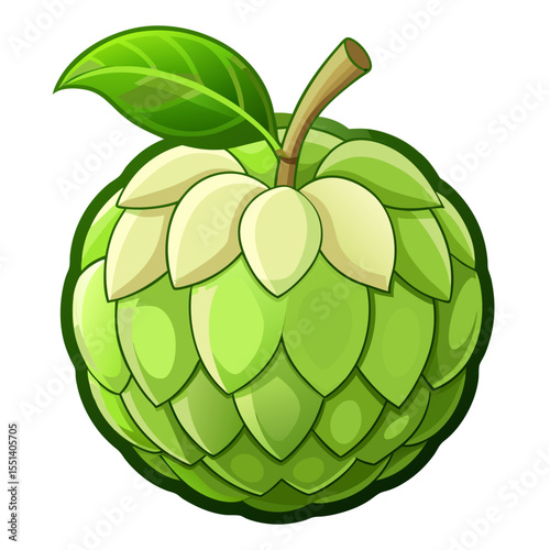 Minimalist Annona Squamosa Icon for Tropical Food Concepts