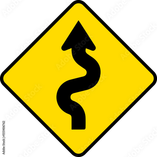 winding road sign design for templates.