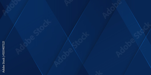 Modern dark navy blue brigth abstract pattern background. Geometric shape. Line triangle angle fold polygon diamond 3D simple abstract modern