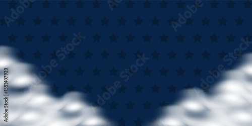 Patriotic American Background with Stars and Cloud Design

