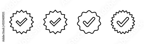 verified icon set. verification check mark. approved icon