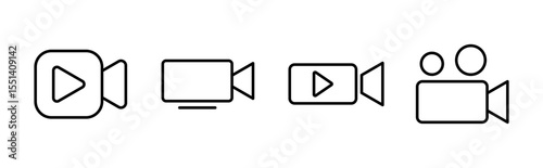 Video icon set. video camera icon vector. movie sign. cinema