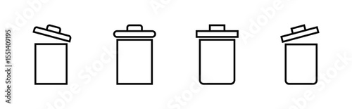 Trash icon set. trash can icon. delete icon vector. garbage