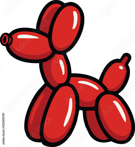 Cute Cartoon balloon animal dog twister vector illustration. Flat design vector of a balloon animal shaped like a dog in a playful cartoon style.