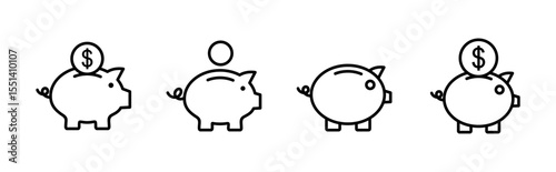 Piggy bank icon vector. piggy money icon