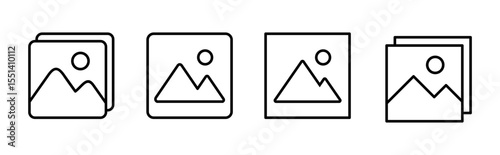 Picture icon set. photo gallery icon symbol