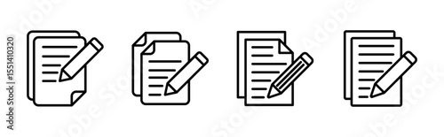 Note icon set. notepad icon vector. edit file. write icon