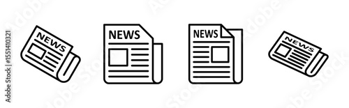 Newspaper icon set. news paper vector sign