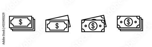 Money icon set. Money vector icon.