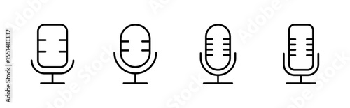 Microphone icon set. karaoke icon vector
