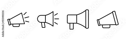 Megaphone icon set. Loudspeaker icon vector.