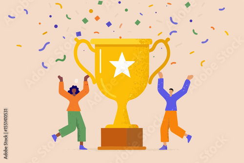 Celebrating Success Teamwork Achievement Award Winning Trophy