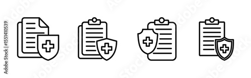 Medical insurance icon set. health insurance icon