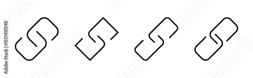 Link icon set. Hyperlink chain symbol.