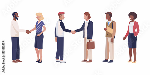 Diverse Business People Shaking Hands and Networking