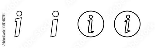 Info sign icon set. about us icon vector. Faq icon