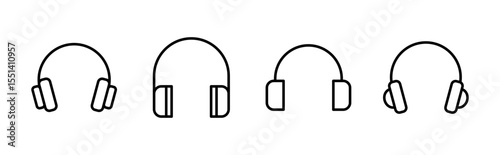 Headphone icon set. Headvector icon symbols