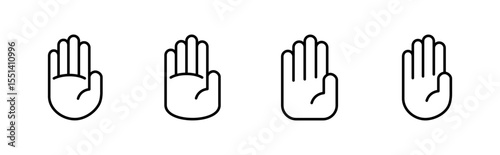 Hand icon set. hand vector icon, palm,click