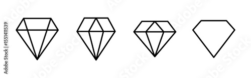 Diamond icon set. diamond gems vector icon.